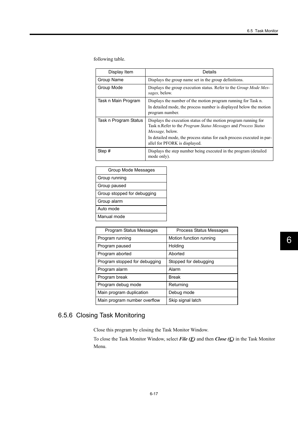 6 closing task monitoring | Yaskawa MP900 Series Machine Controller for Standard Operation User Manual | Page 361 / 509