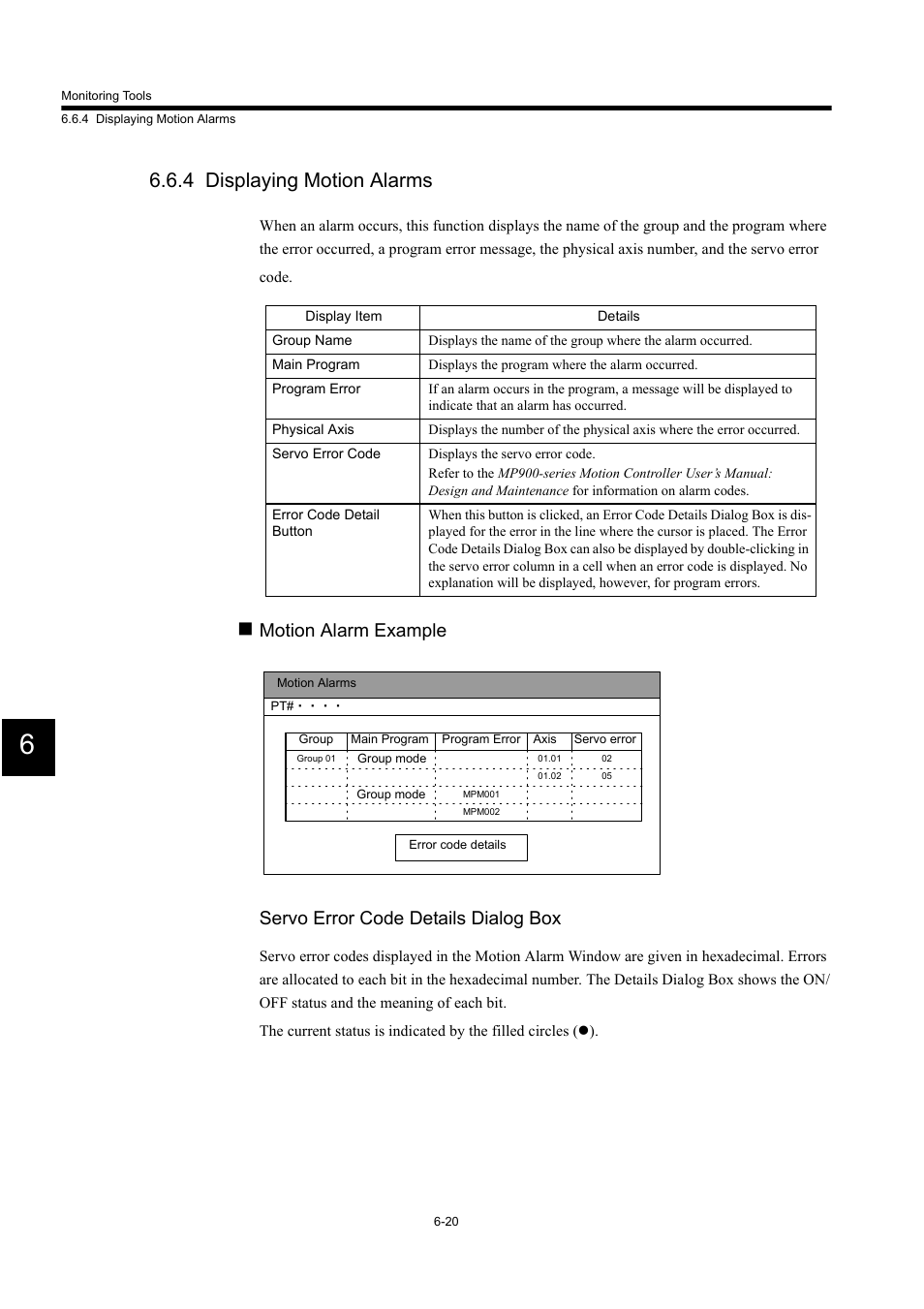 4 displaying motion alarms | Yaskawa MP900 Series Machine Controller for Standard Operation User Manual | Page 364 / 509