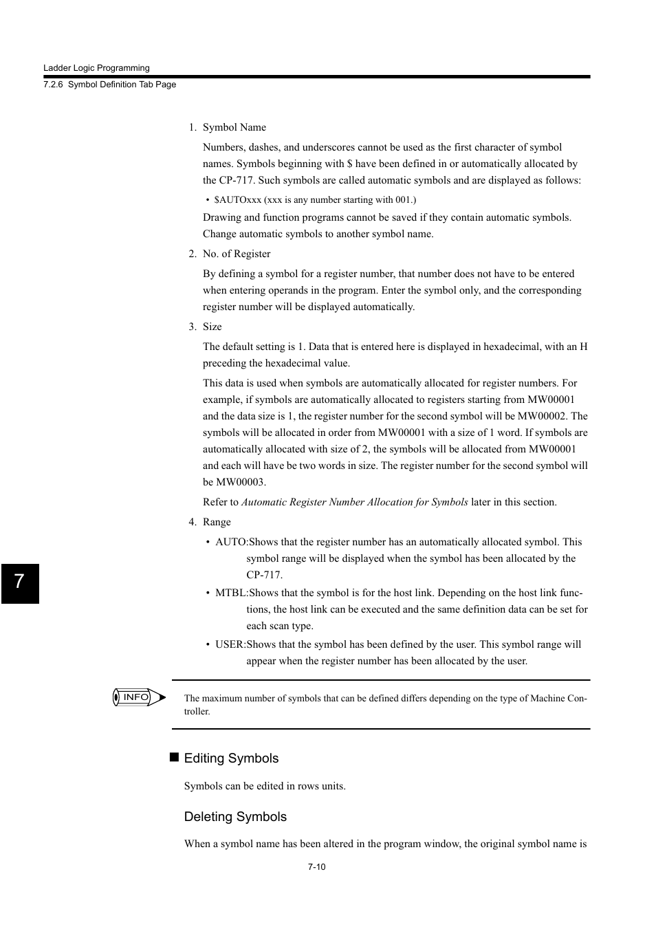 Editing symbols, Deleting symbols | Yaskawa MP900 Series Machine Controller for Standard Operation User Manual | Page 377 / 509
