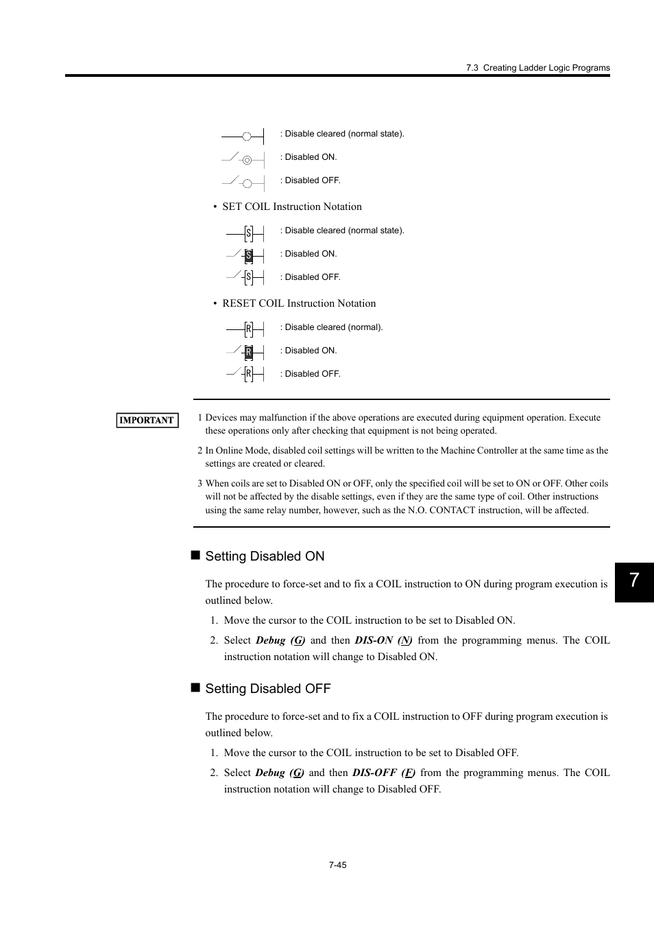 Setting disabled on, Setting disabled off | Yaskawa MP900 Series Machine Controller for Standard Operation User Manual | Page 412 / 509