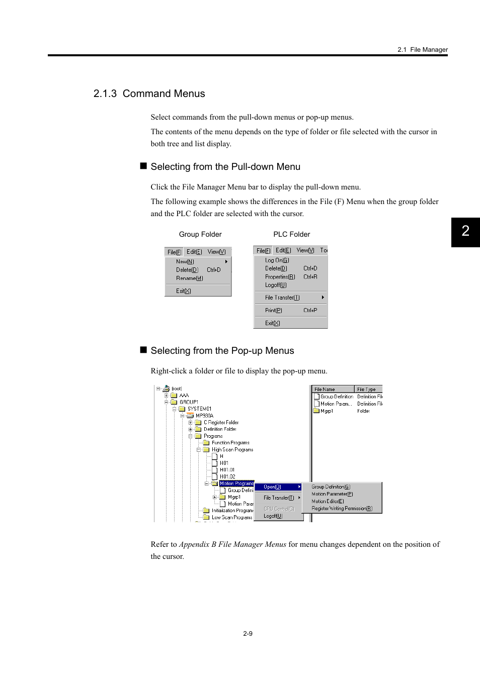 3 command menus | Yaskawa MP900 Series Machine Controller for Standard Operation User Manual | Page 42 / 509