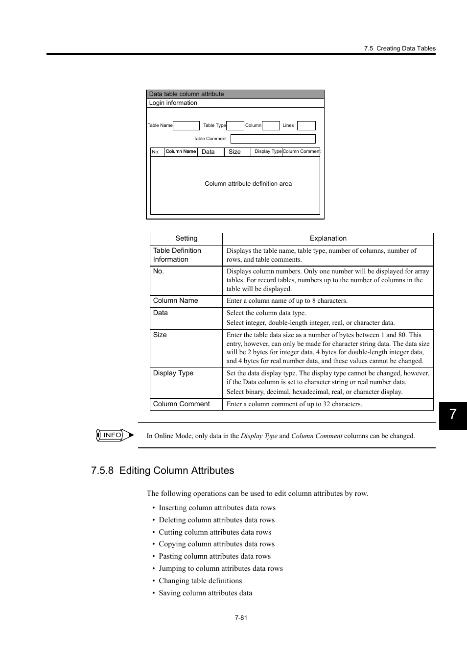 8 editing column attributes | Yaskawa MP900 Series Machine Controller for Standard Operation User Manual | Page 448 / 509