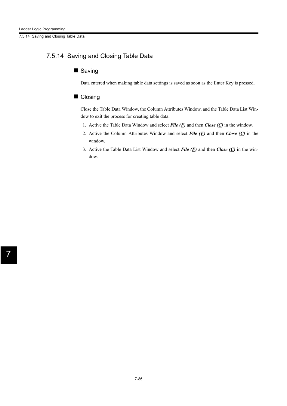 14 saving and closing table data | Yaskawa MP900 Series Machine Controller for Standard Operation User Manual | Page 453 / 509