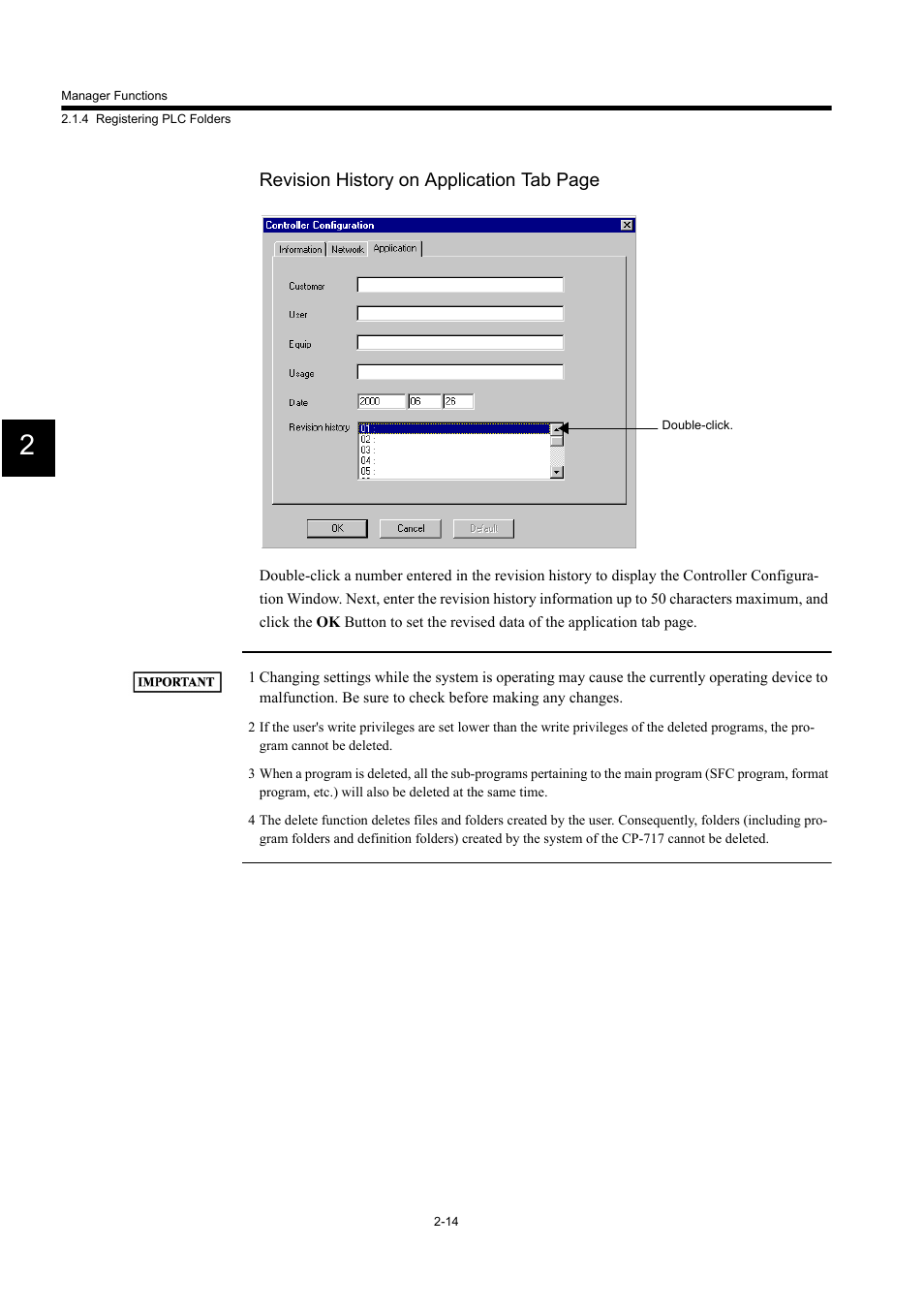 Revision history on application tab page | Yaskawa MP900 Series Machine Controller for Standard Operation User Manual | Page 47 / 509