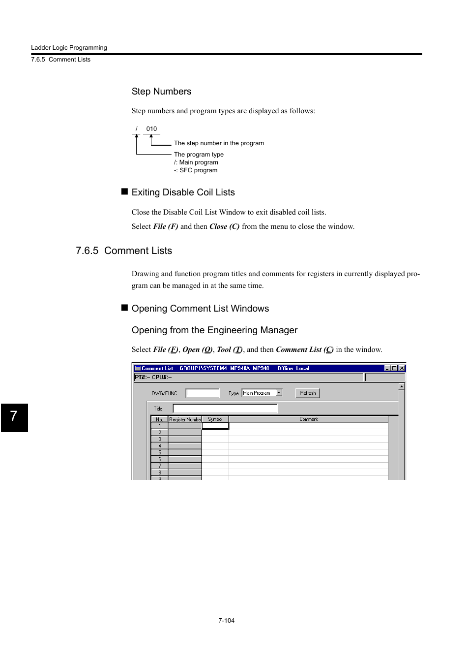 5 comment lists | Yaskawa MP900 Series Machine Controller for Standard Operation User Manual | Page 471 / 509