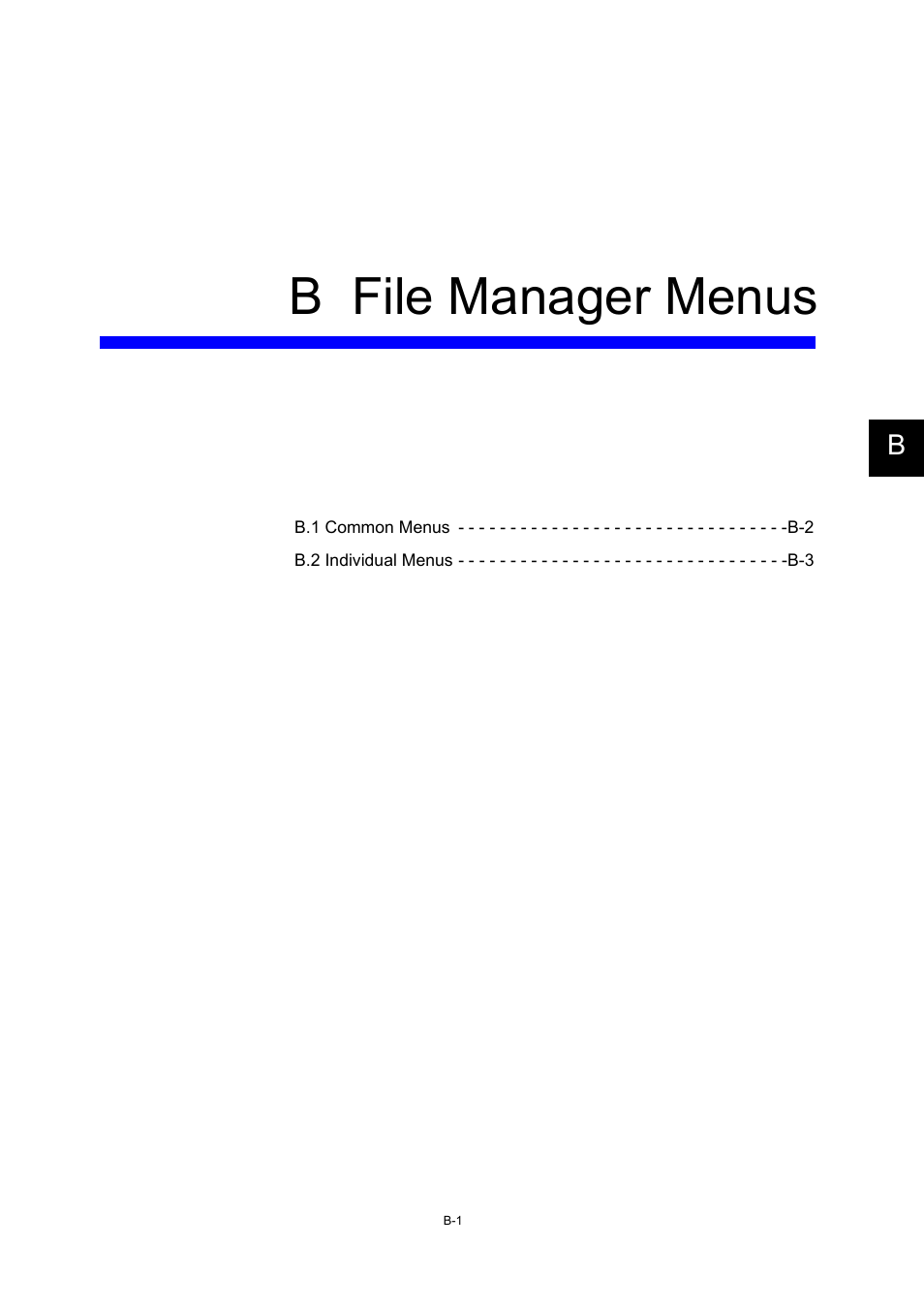 B file manager menus | Yaskawa MP900 Series Machine Controller for Standard Operation User Manual | Page 487 / 509