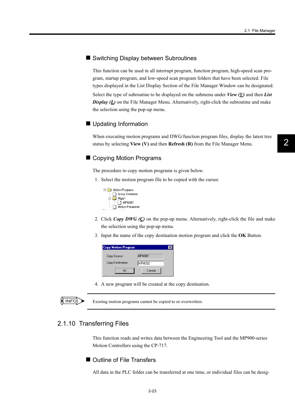 10 transferring files | Yaskawa MP900 Series Machine Controller for Standard Operation User Manual | Page 56 / 509