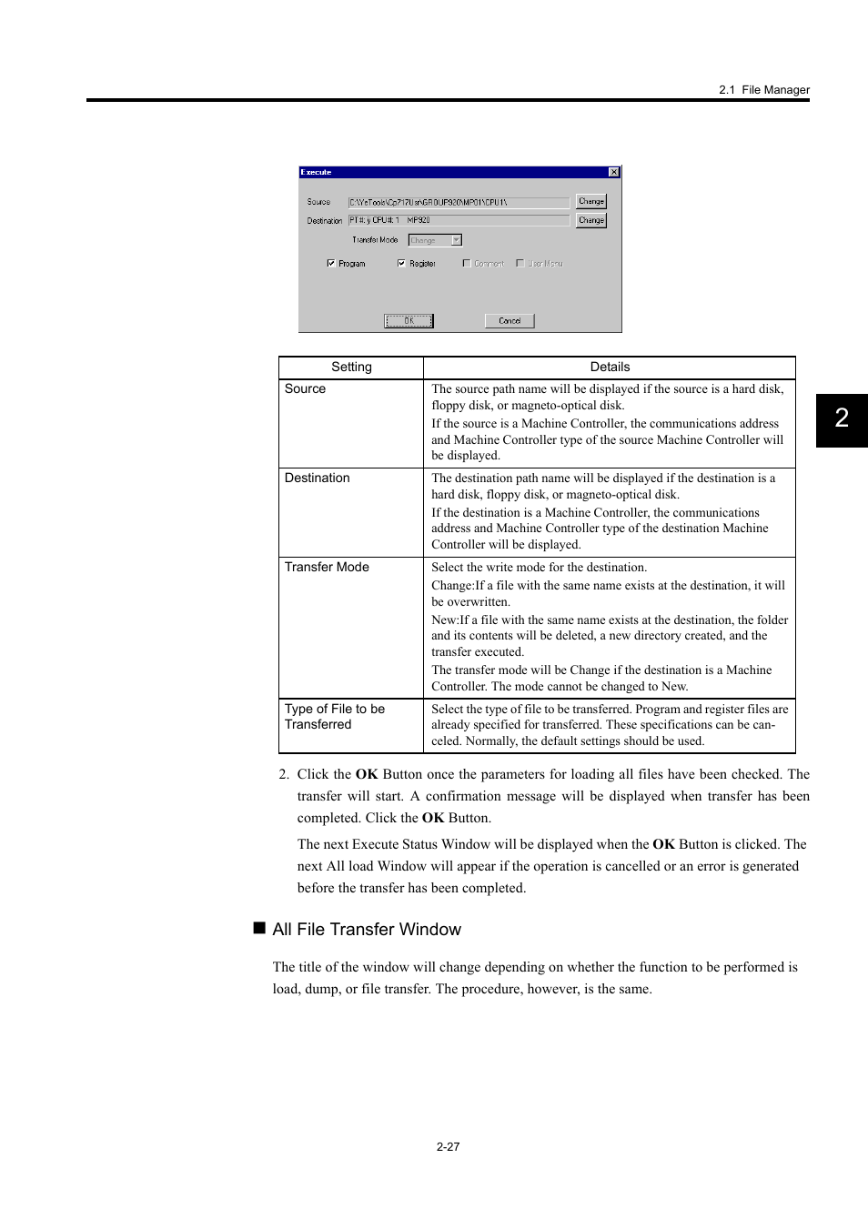 All file transfer window | Yaskawa MP900 Series Machine Controller for Standard Operation User Manual | Page 60 / 509