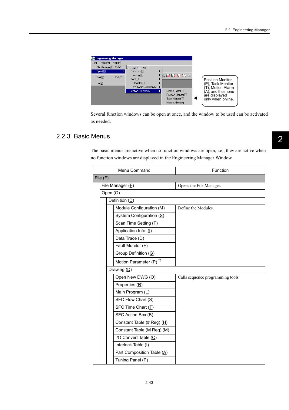 3 basic menus | Yaskawa MP900 Series Machine Controller for Standard Operation User Manual | Page 76 / 509