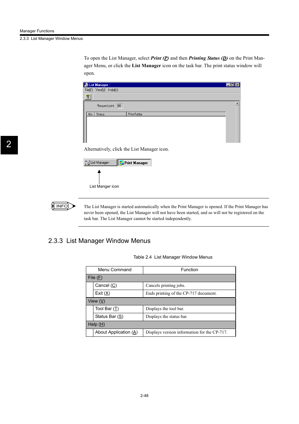 3 list manager window menus | Yaskawa MP900 Series Machine Controller for Standard Operation User Manual | Page 81 / 509
