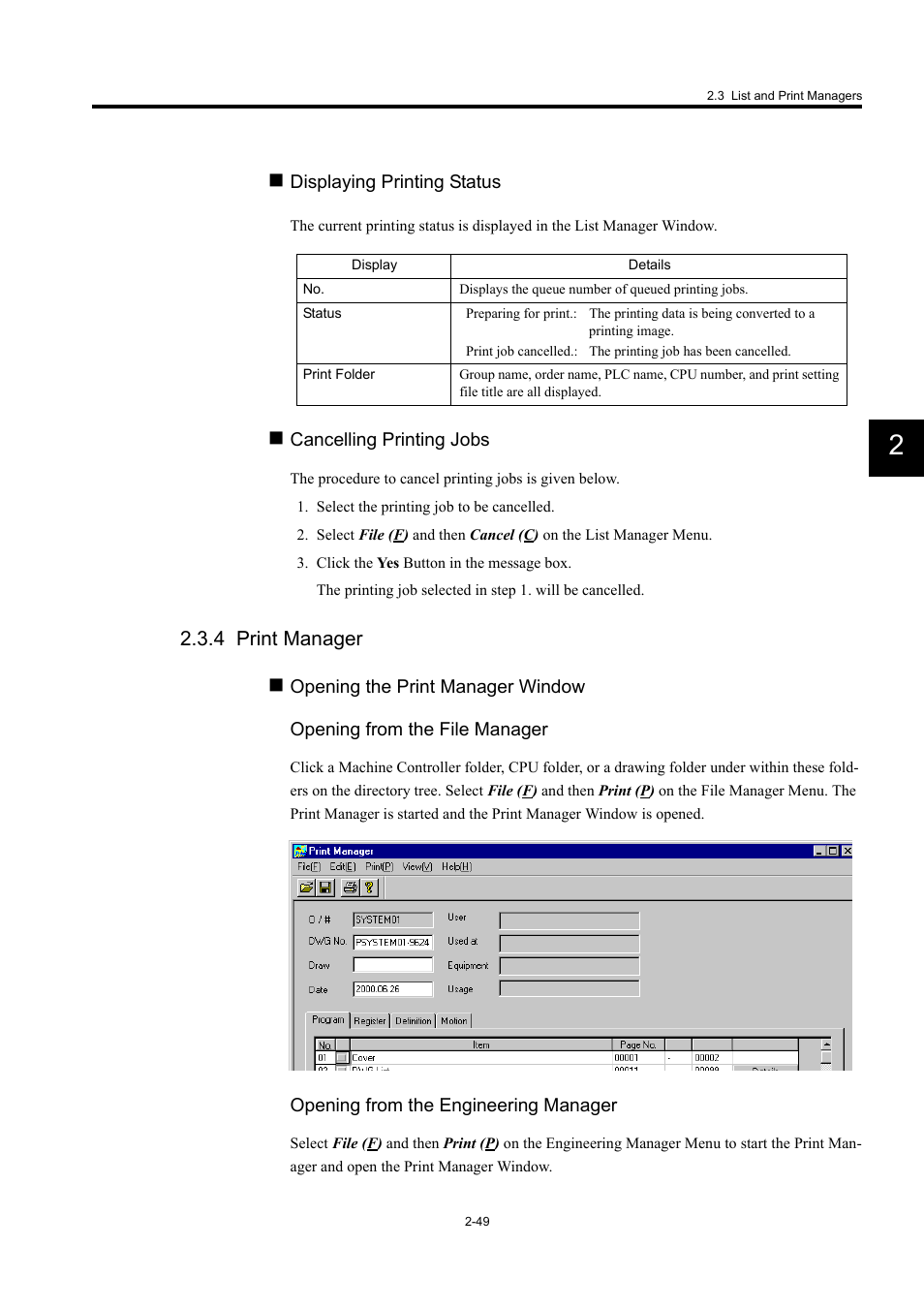 4 print manager | Yaskawa MP900 Series Machine Controller for Standard Operation User Manual | Page 82 / 509