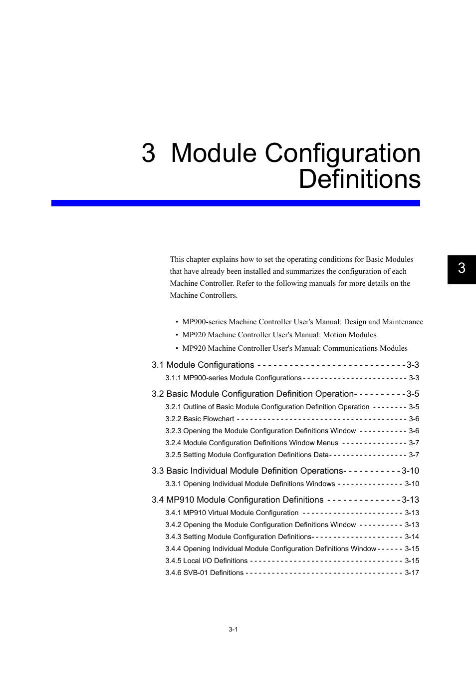 3 module configuration definitions | Yaskawa MP900 Series Machine Controller for Standard Operation User Manual | Page 96 / 509