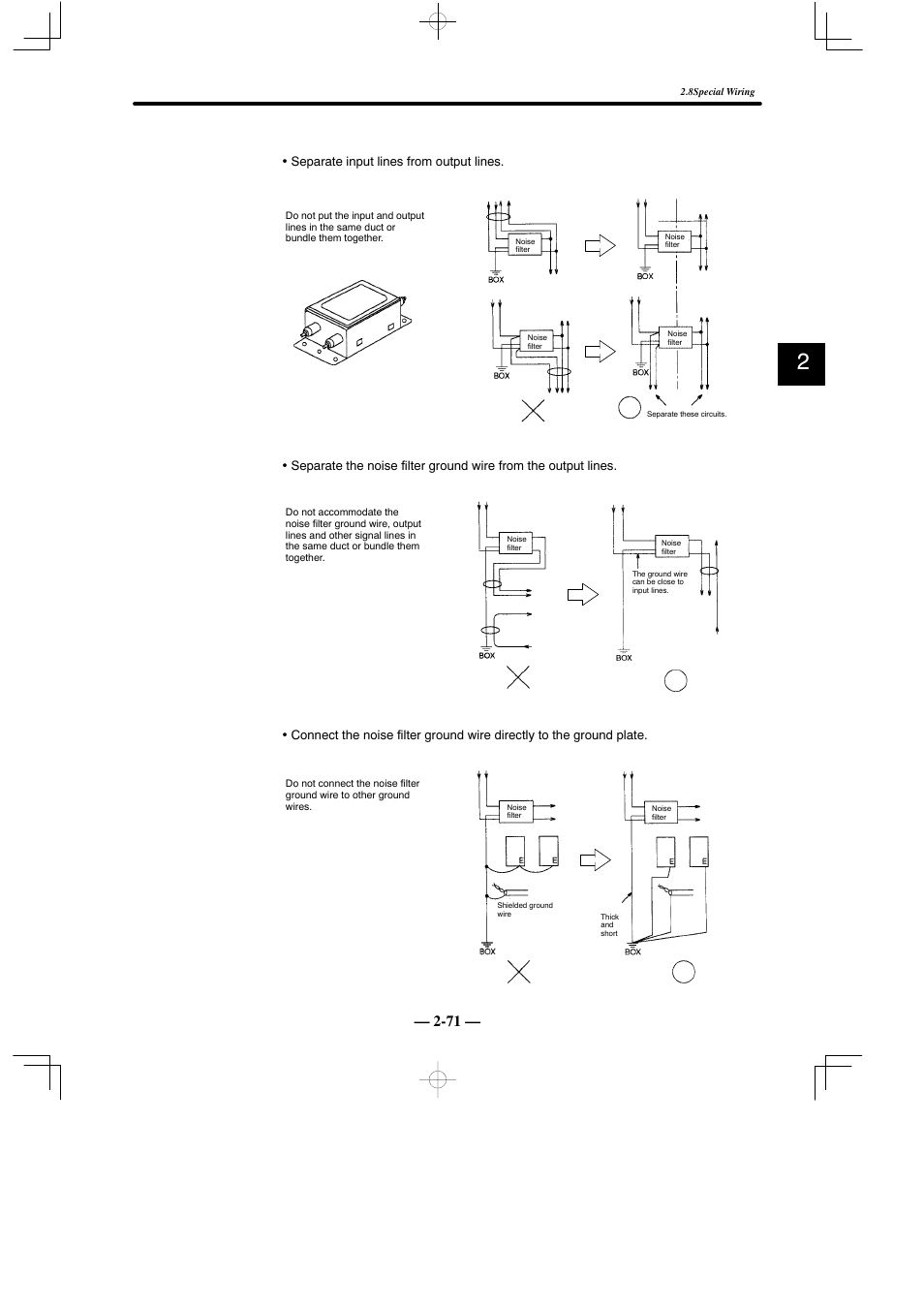 Separate input lines from output lines | Yaskawa Sigma Mini User Manual | Page 115 / 282