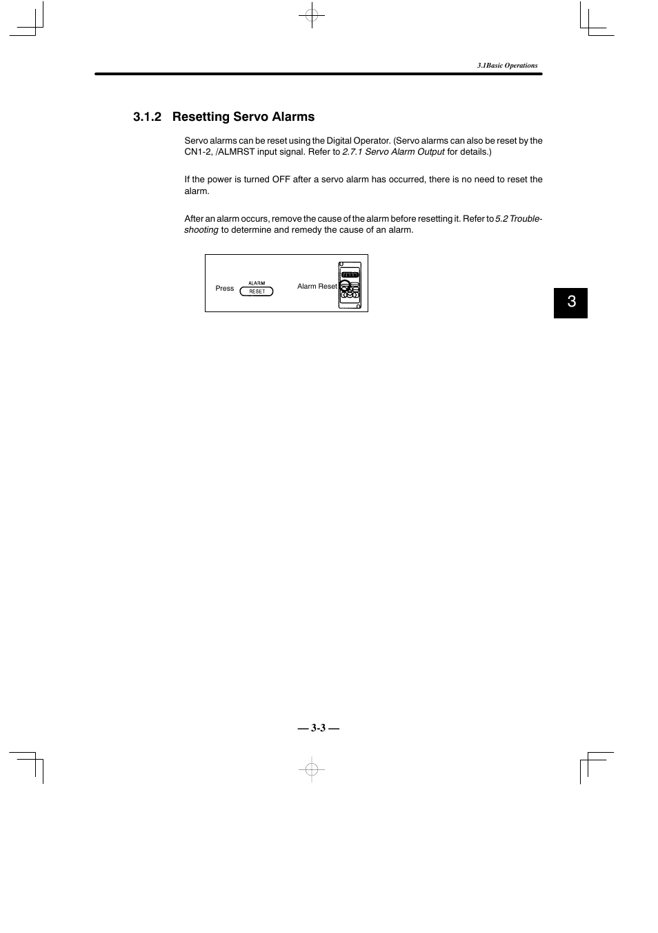 2 resetting servo alarms | Yaskawa Sigma Mini User Manual | Page 127 / 282