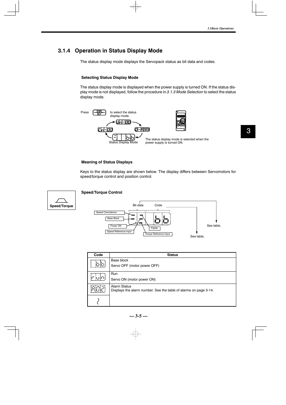 4 operation in status display mode | Yaskawa Sigma Mini User Manual | Page 129 / 282
