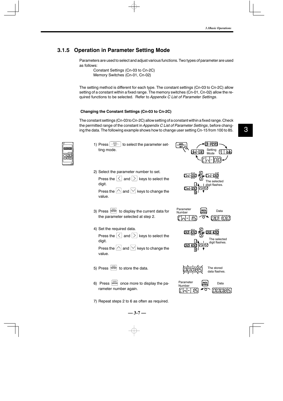 5 operation in parameter setting mode | Yaskawa Sigma Mini User Manual | Page 131 / 282