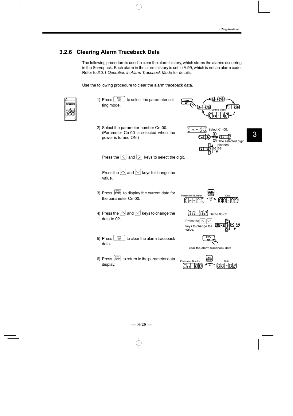 6 clearing alarm traceback data | Yaskawa Sigma Mini User Manual | Page 149 / 282