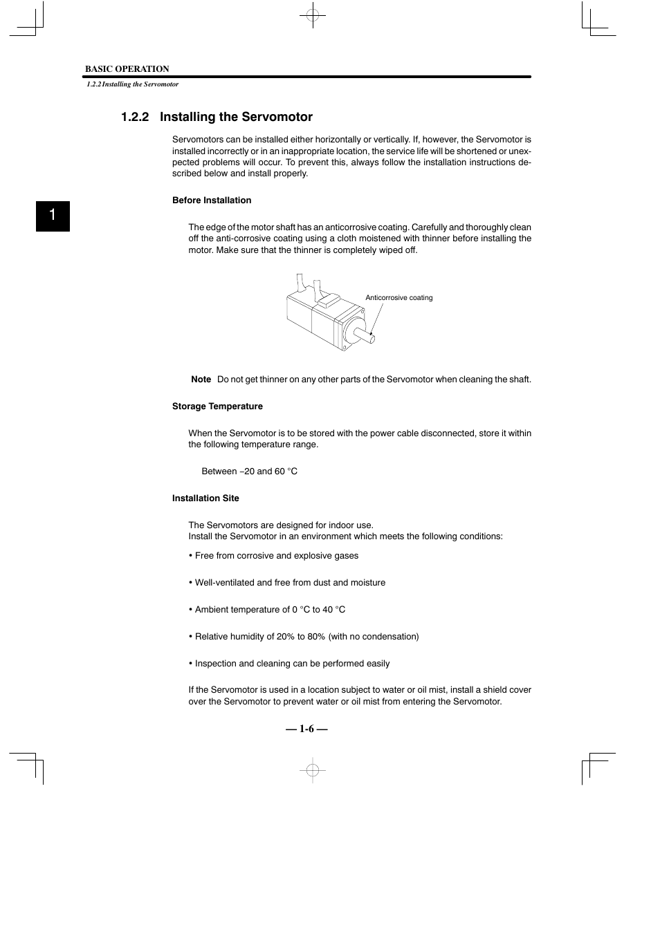 2 installing the servomotor | Yaskawa Sigma Mini User Manual | Page 19 / 282