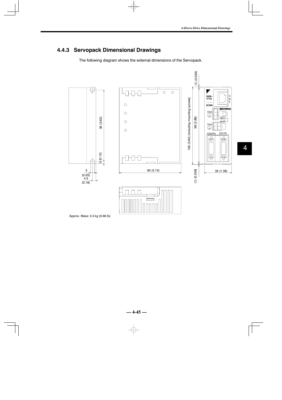 3 servopack dimensional drawings | Yaskawa Sigma Mini User Manual | Page 195 / 282