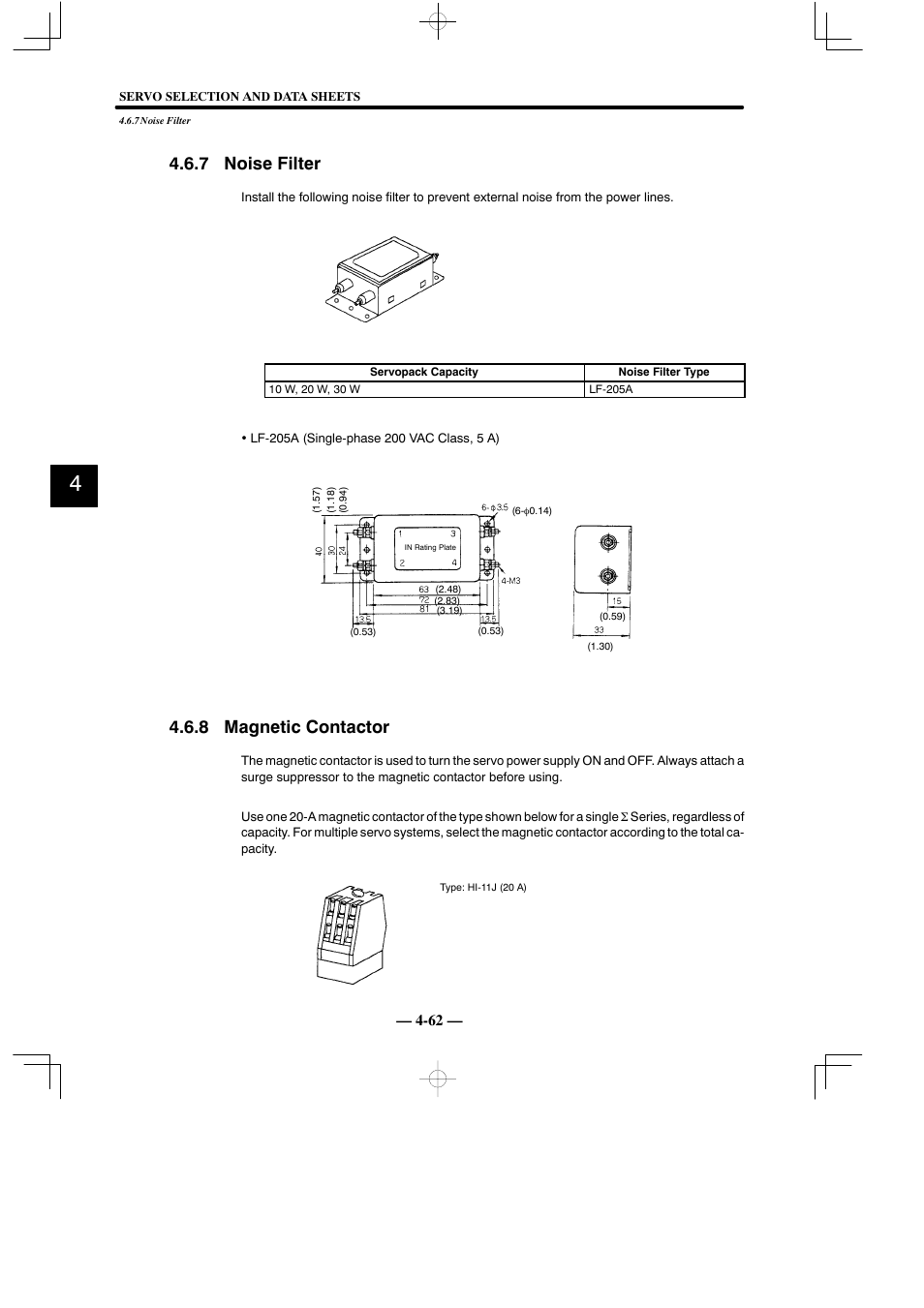 7 noise filter, 8 magnetic contactor | Yaskawa Sigma Mini User Manual | Page 212 / 282