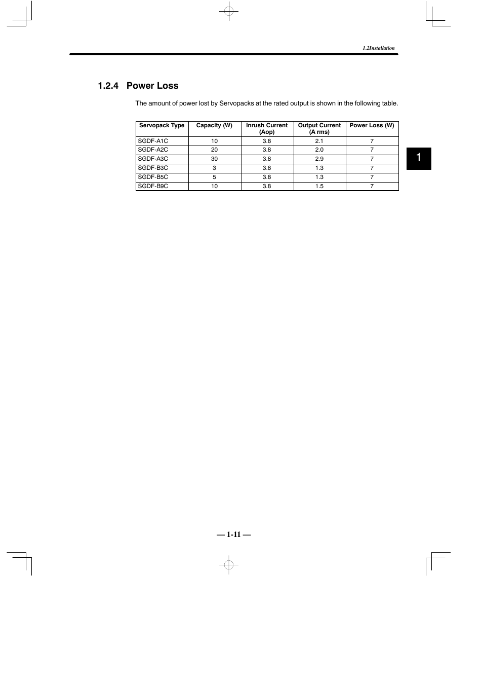 4 power loss | Yaskawa Sigma Mini User Manual | Page 24 / 282