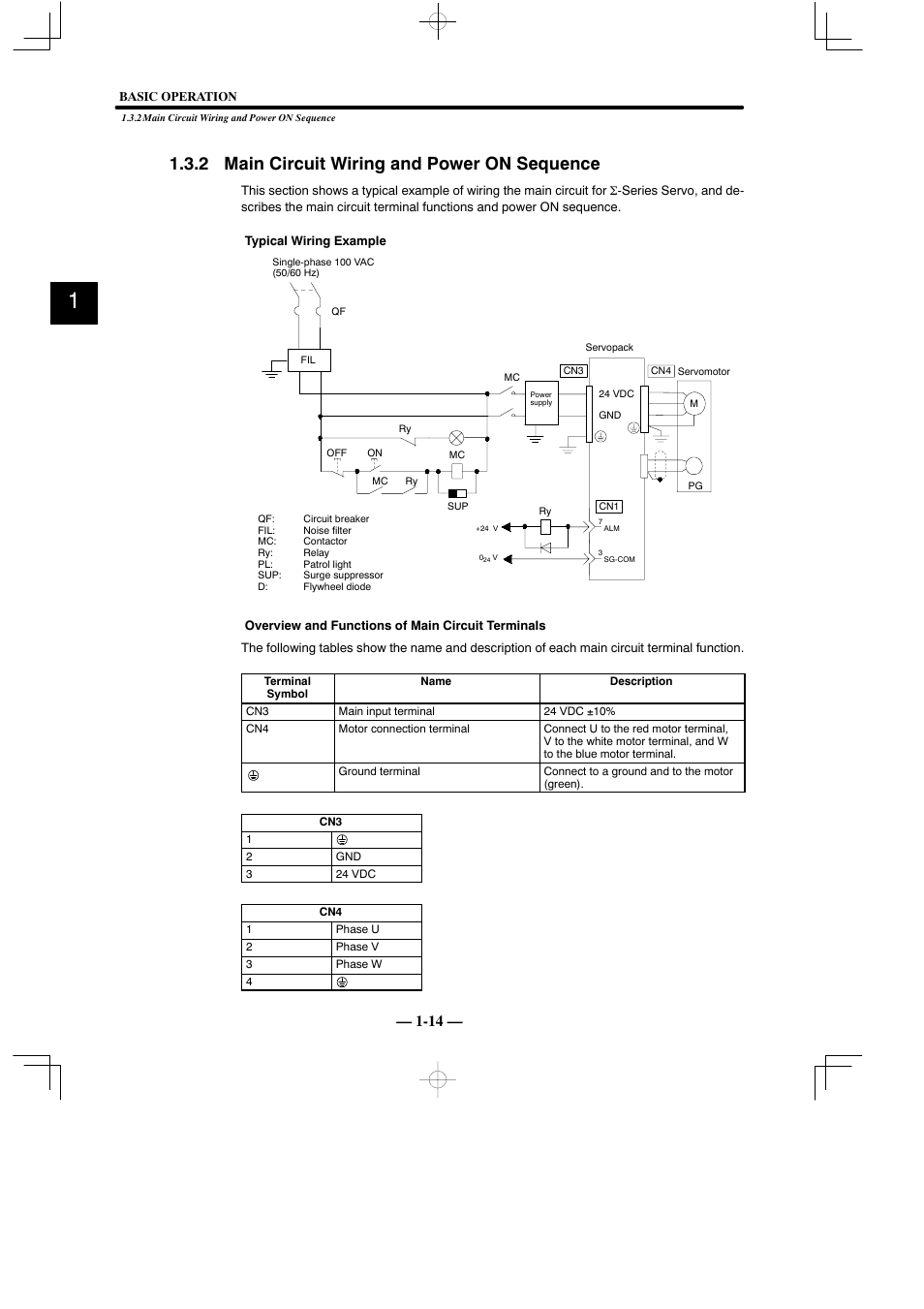 2 main circuit wiring and power on sequence | Yaskawa Sigma Mini User Manual | Page 27 / 282