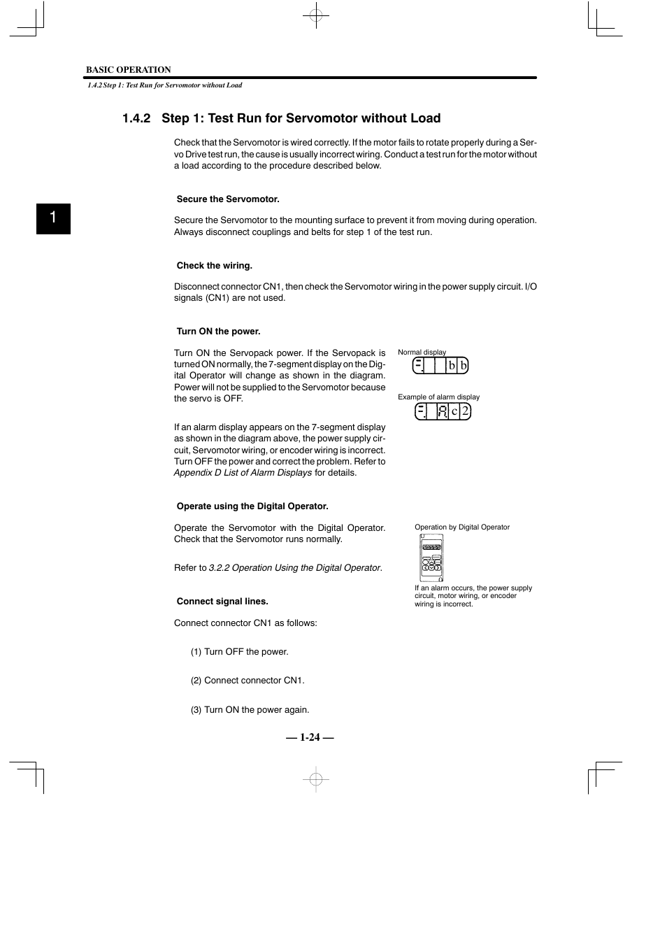 2 step 1: test run for servomotor without load, B b c 2 | Yaskawa Sigma Mini User Manual | Page 37 / 282
