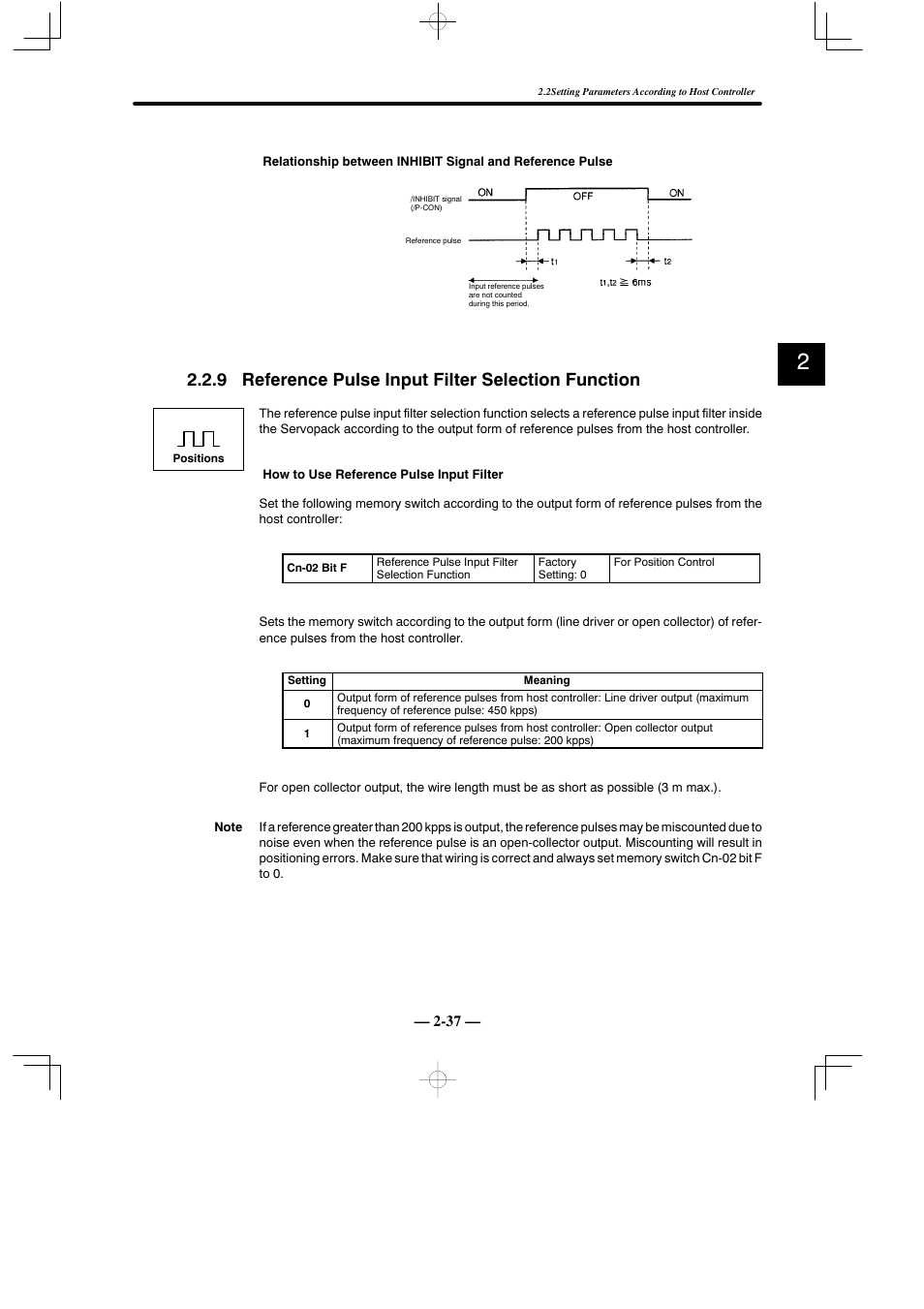 9 reference pulse input filter selection function | Yaskawa Sigma Mini User Manual | Page 81 / 282