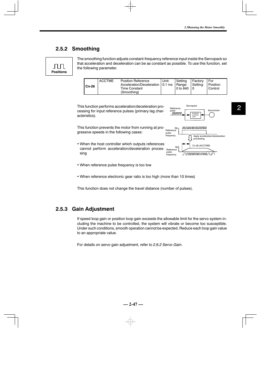 2 smoothing, 3 gain adjustment | Yaskawa Sigma Mini User Manual | Page 91 / 282