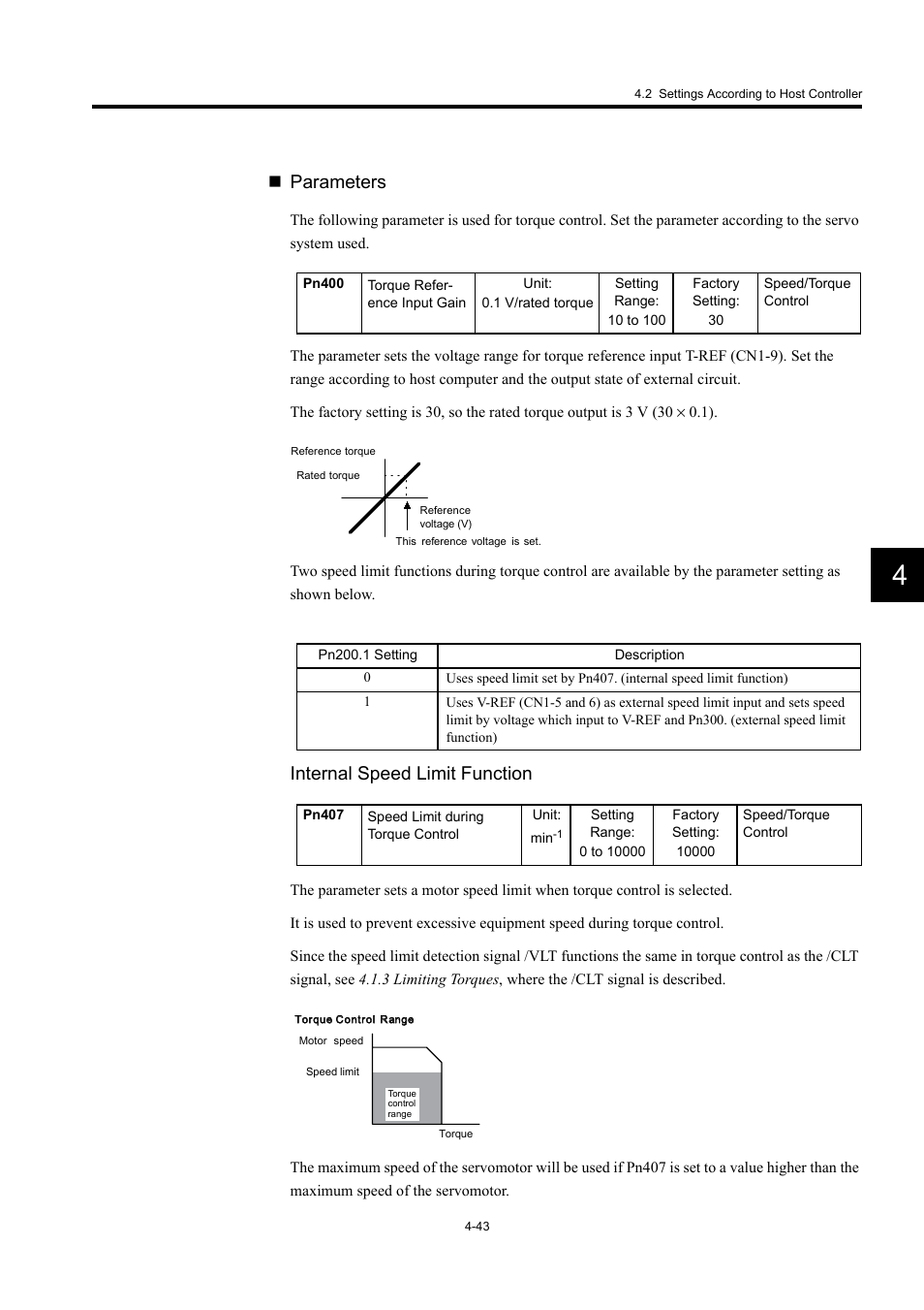 Parameters, Internal speed limit function | Yaskawa Large Capacity Sigma II Series User Manual | Page 119 / 405