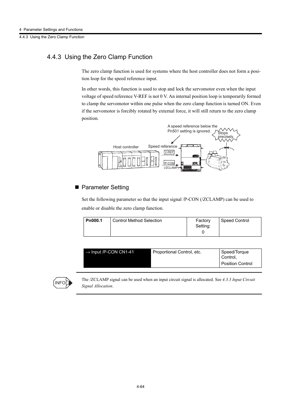 3 using the zero clamp function, Parameter setting | Yaskawa Large Capacity Sigma II Series User Manual | Page 140 / 405
