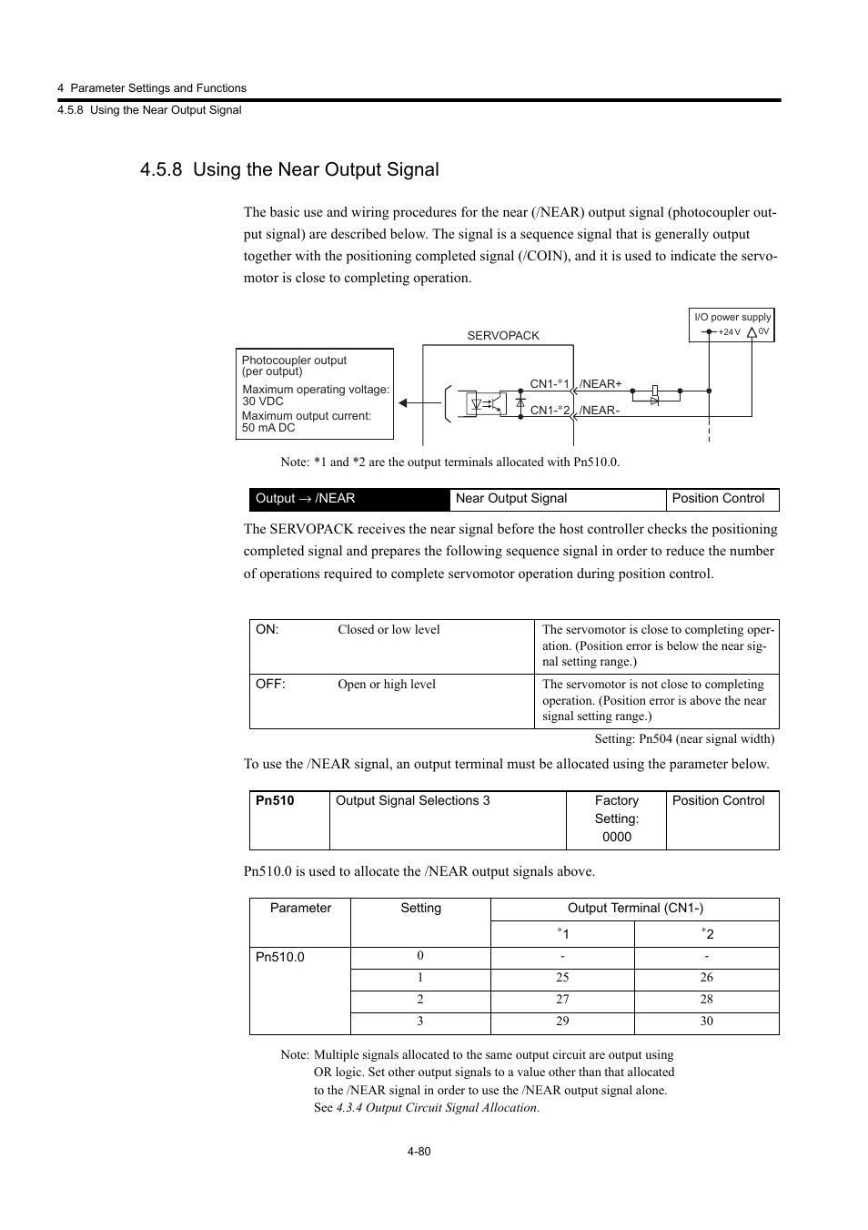 8 using the near output signal | Yaskawa Large Capacity Sigma II Series User Manual | Page 156 / 405