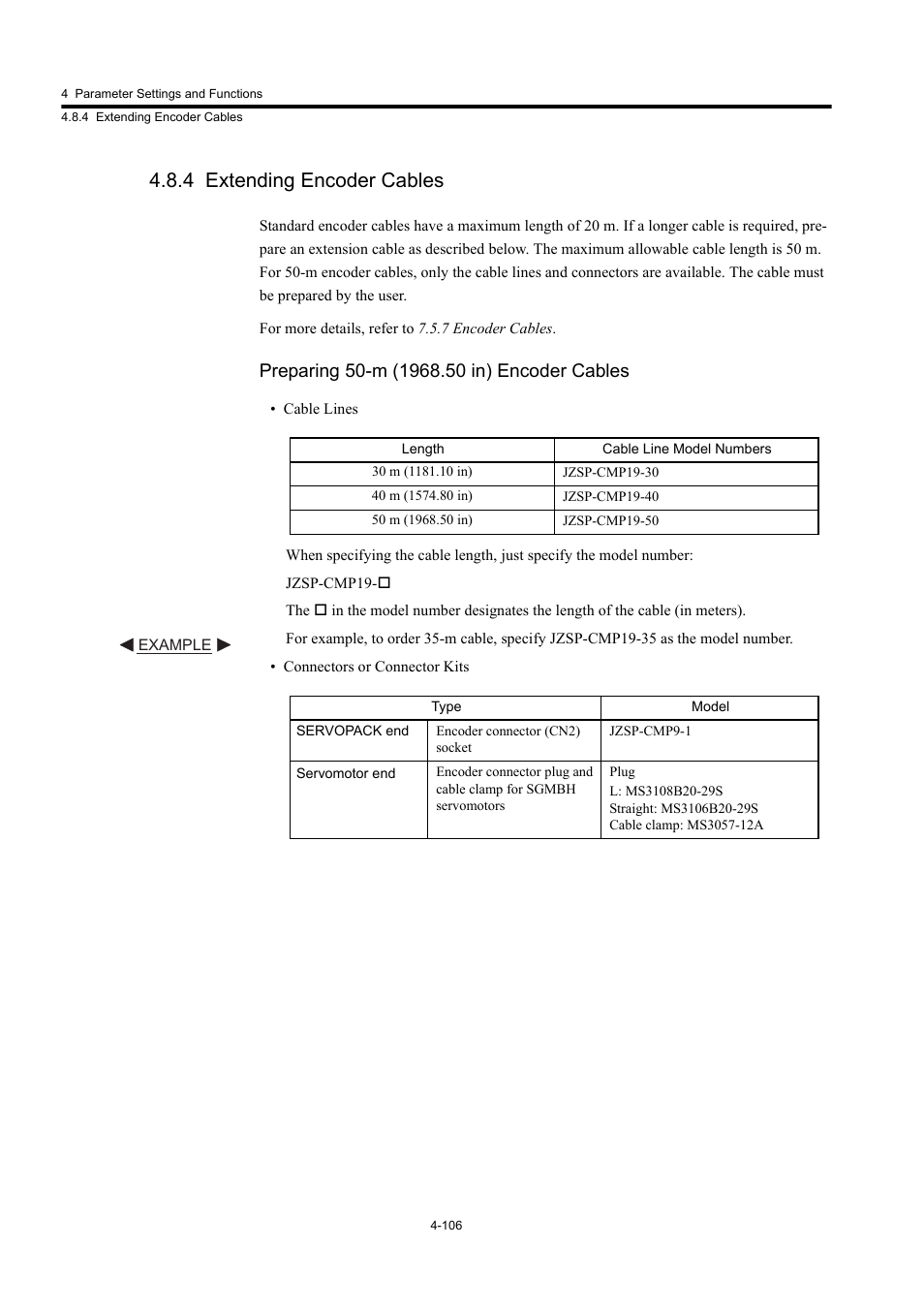 4 extending encoder cables | Yaskawa Large Capacity Sigma II Series User Manual | Page 182 / 405