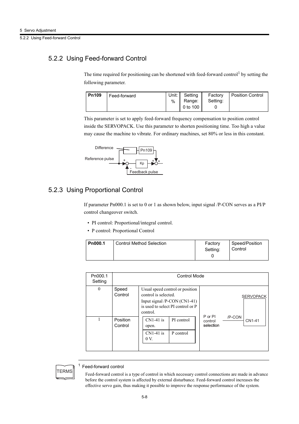2 using feed-forward control, 3 using proportional control | Yaskawa Large Capacity Sigma II Series User Manual | Page 191 / 405