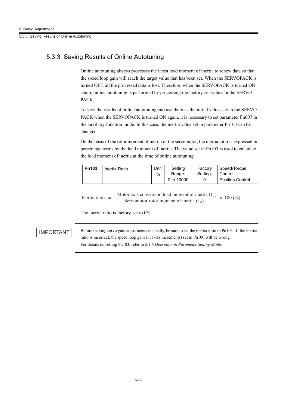 3 saving results of online autotuning | Yaskawa Large Capacity Sigma II Series User Manual | Page 205 / 405