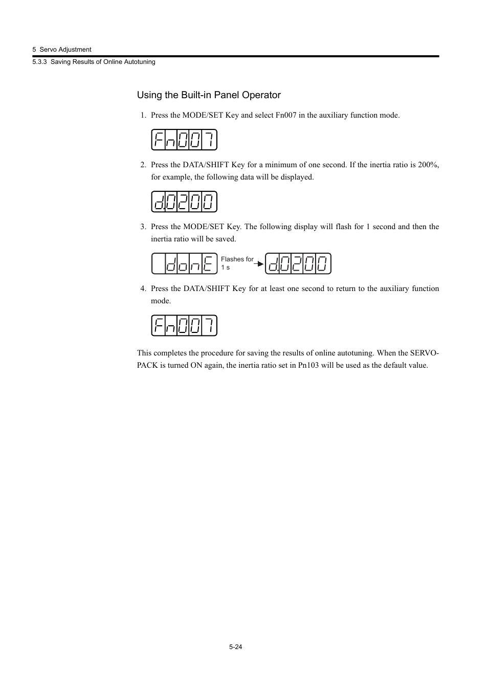 Using the built-in panel operator | Yaskawa Large Capacity Sigma II Series User Manual | Page 207 / 405