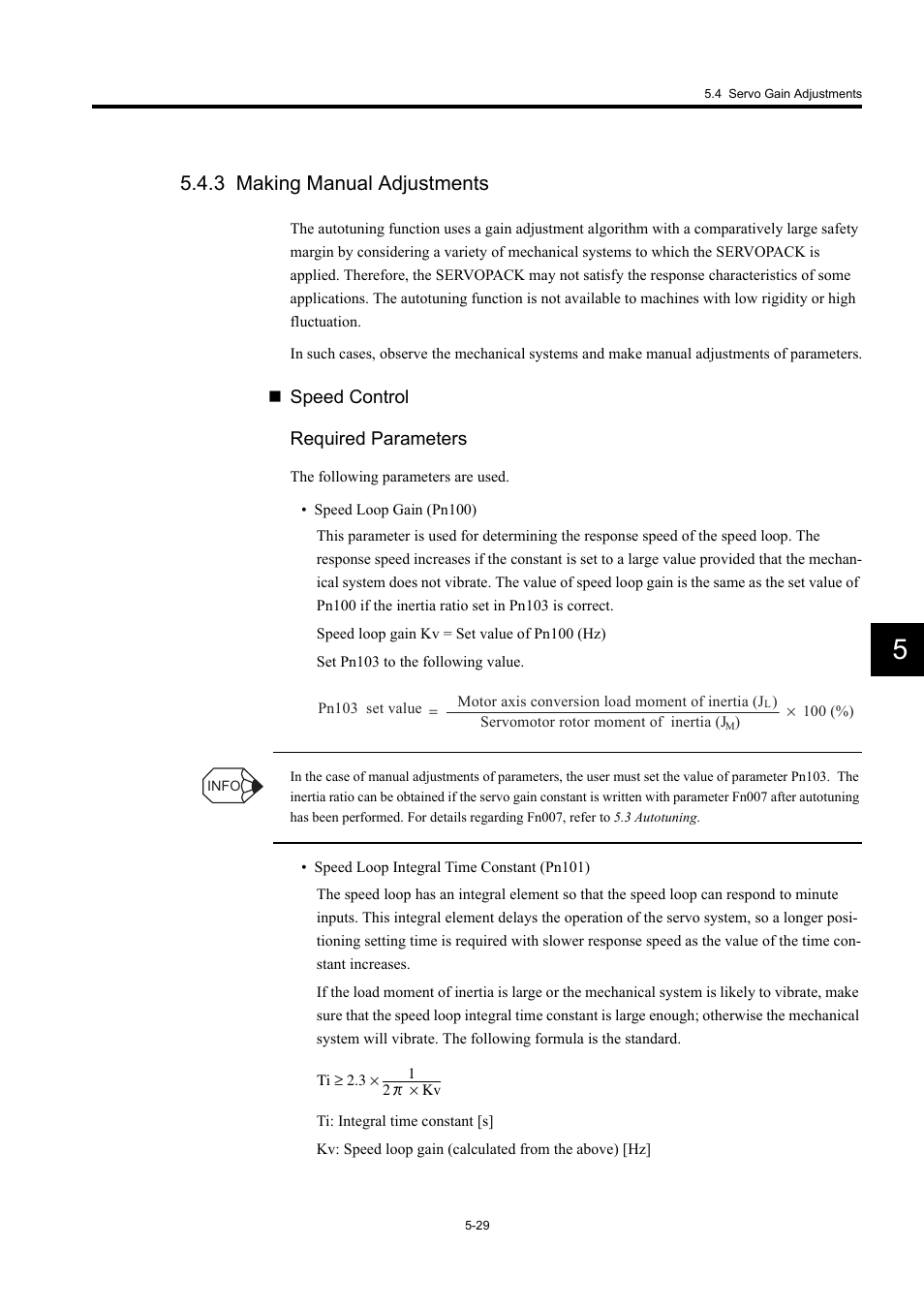 3 making manual adjustments, Speed control required parameters | Yaskawa Large Capacity Sigma II Series User Manual | Page 212 / 405