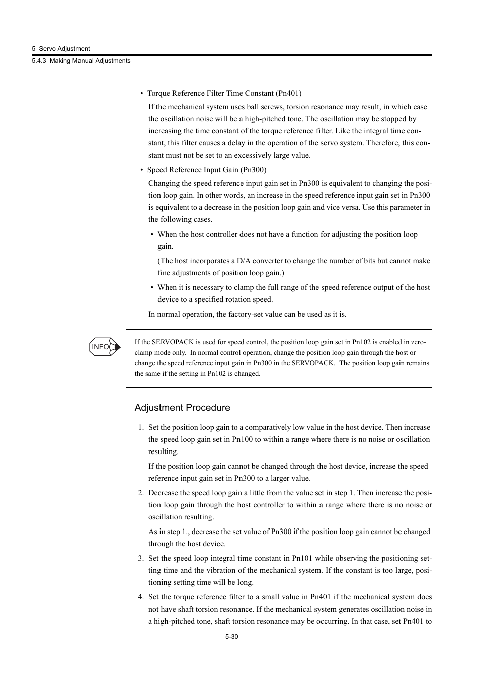 Adjustment procedure | Yaskawa Large Capacity Sigma II Series User Manual | Page 213 / 405