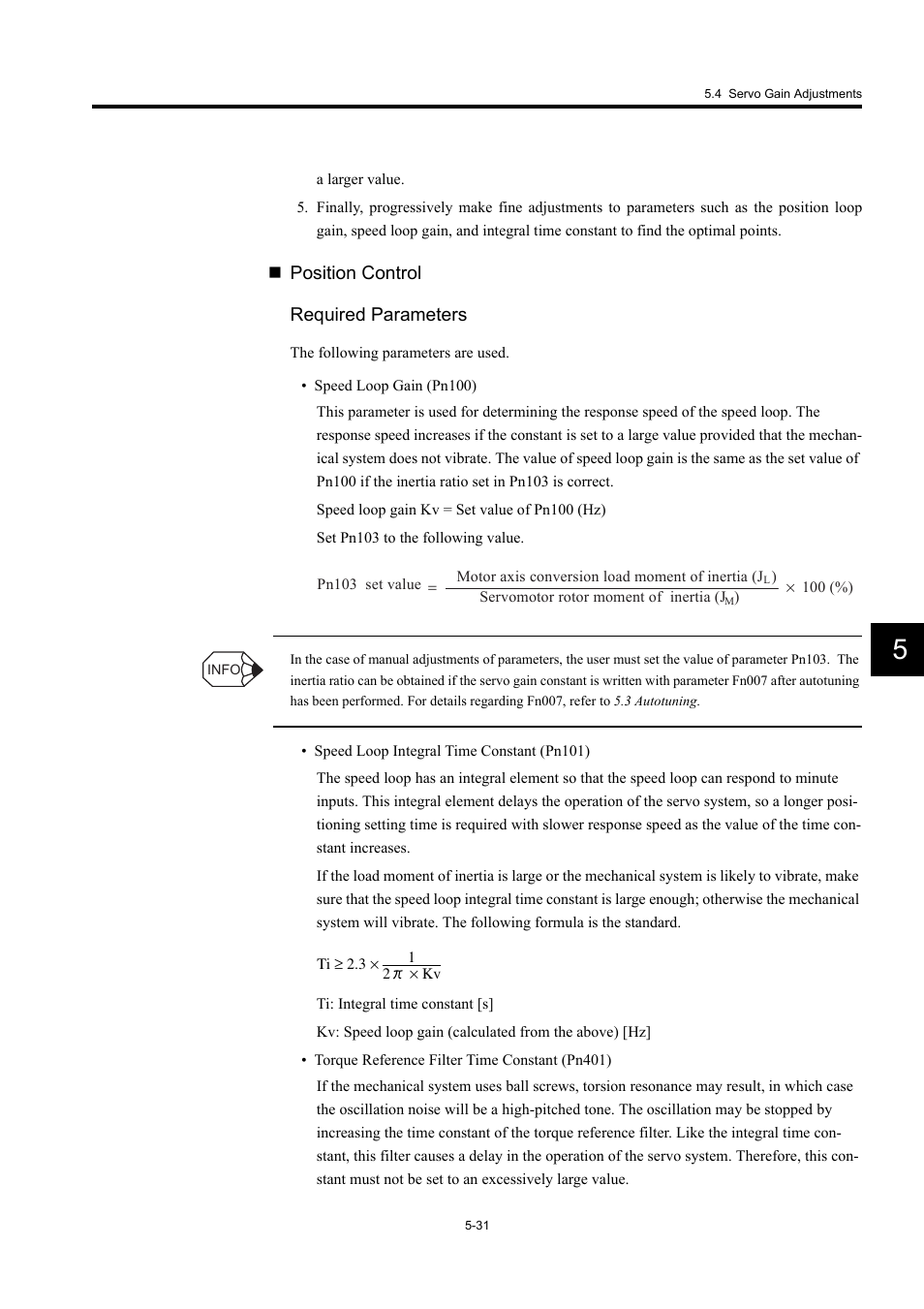 Position control required parameters | Yaskawa Large Capacity Sigma II Series User Manual | Page 214 / 405