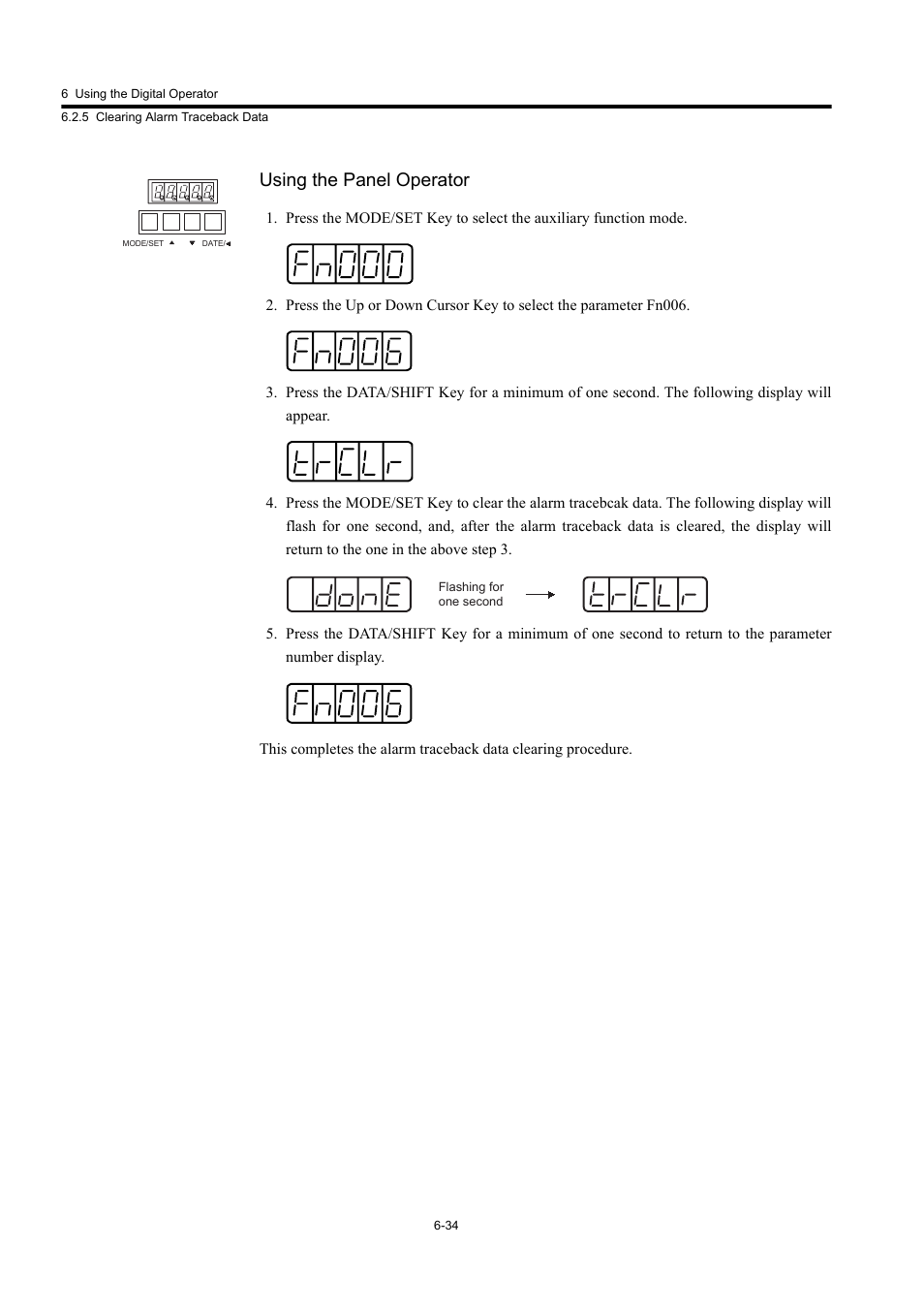 Using the panel operator | Yaskawa Large Capacity Sigma II Series User Manual | Page 254 / 405