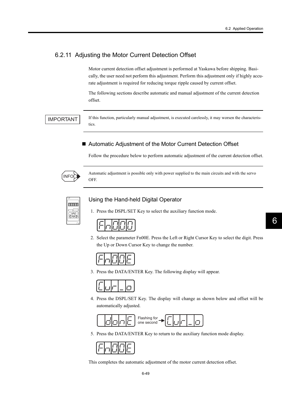 11 adjusting the motor current detection offset | Yaskawa Large Capacity Sigma II Series User Manual | Page 269 / 405