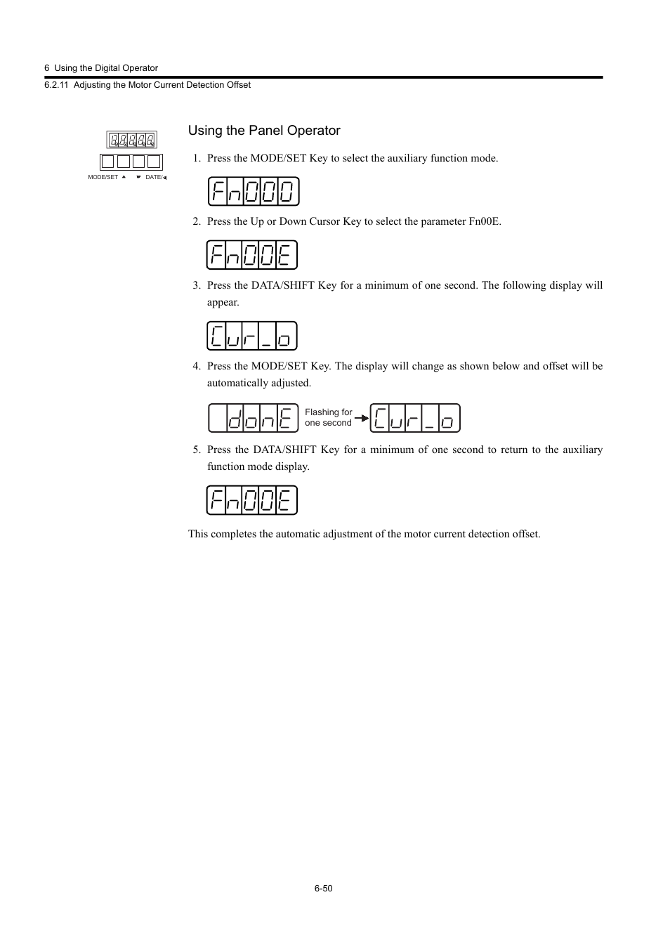 Using the panel operator | Yaskawa Large Capacity Sigma II Series User Manual | Page 270 / 405
