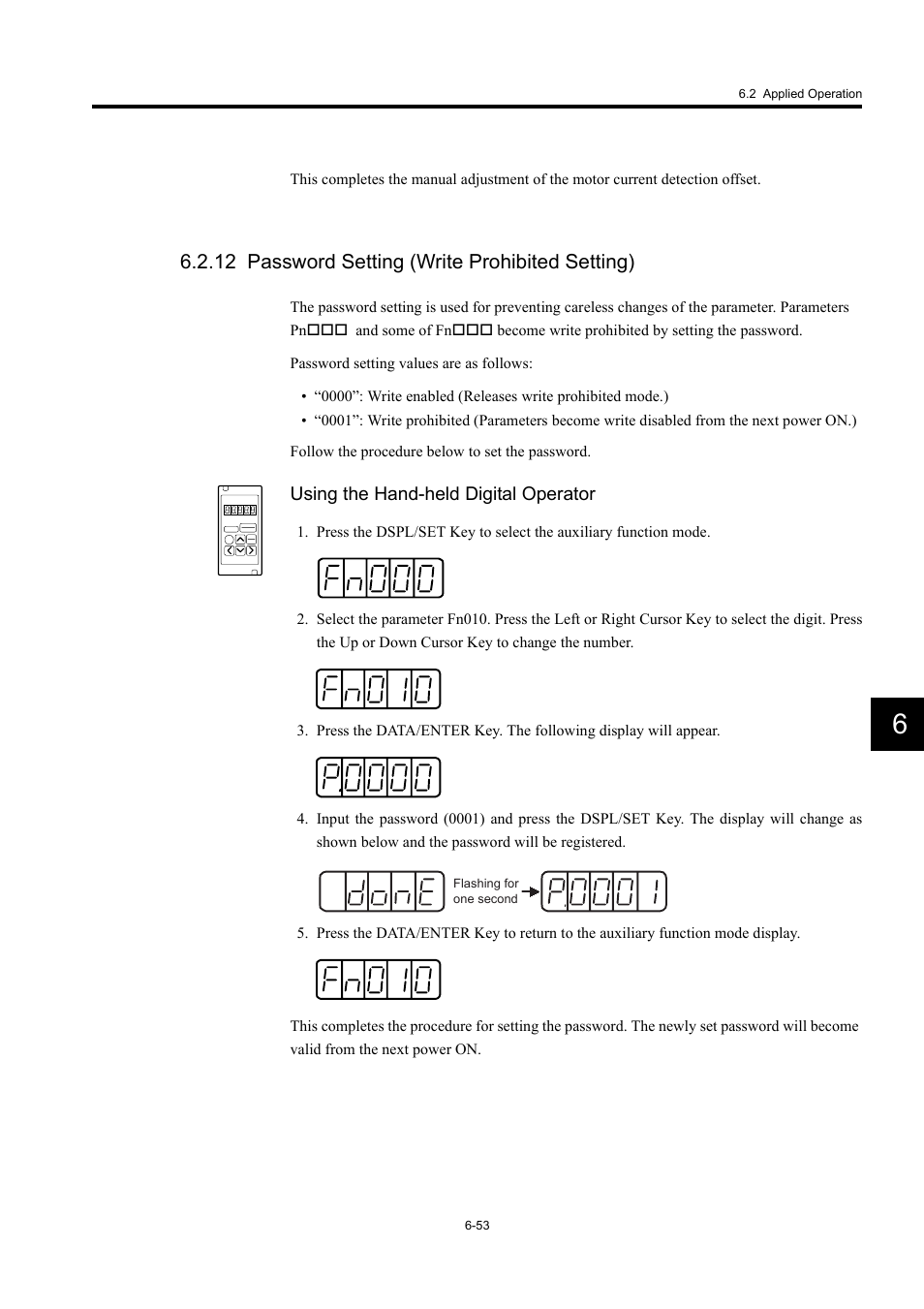 12 password setting (write prohibited setting) | Yaskawa Large Capacity Sigma II Series User Manual | Page 273 / 405