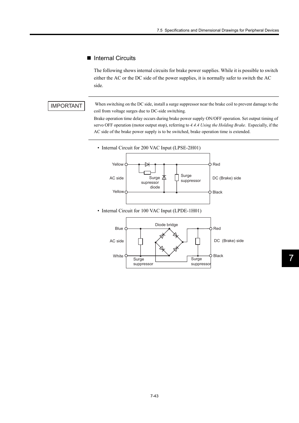 Internal circuits | Yaskawa Large Capacity Sigma II Series User Manual | Page 319 / 405