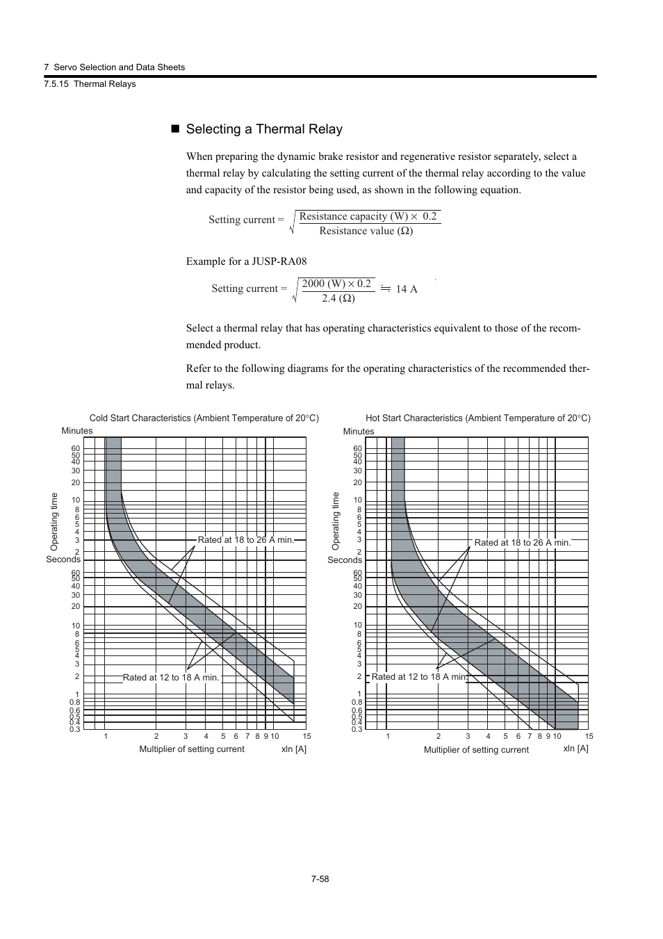 Selecting a thermal relay | Yaskawa Large Capacity Sigma II Series User Manual | Page 334 / 405