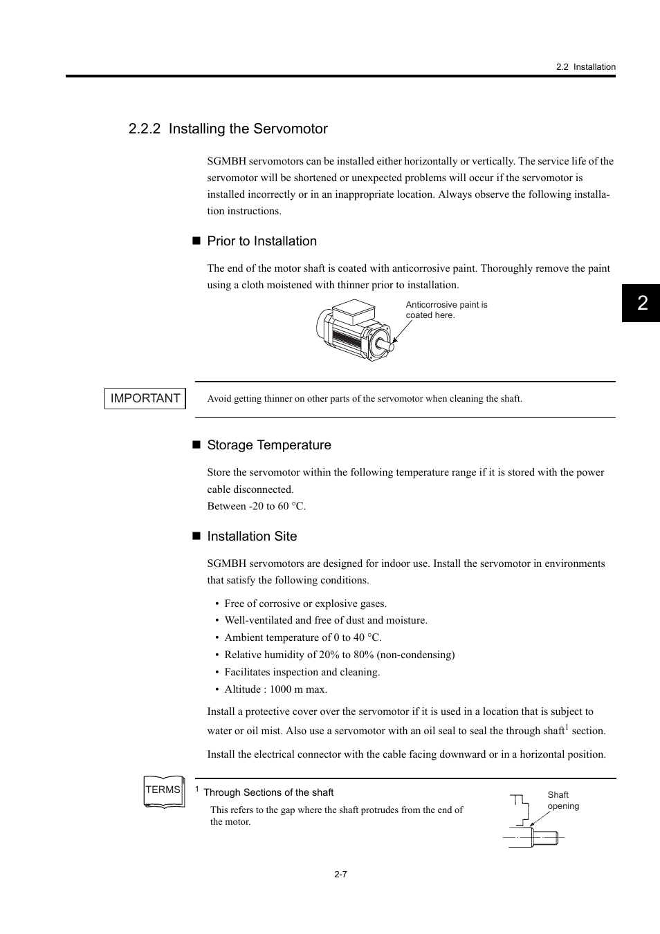 2 installing the servomotor | Yaskawa Large Capacity Sigma II Series User Manual | Page 34 / 405