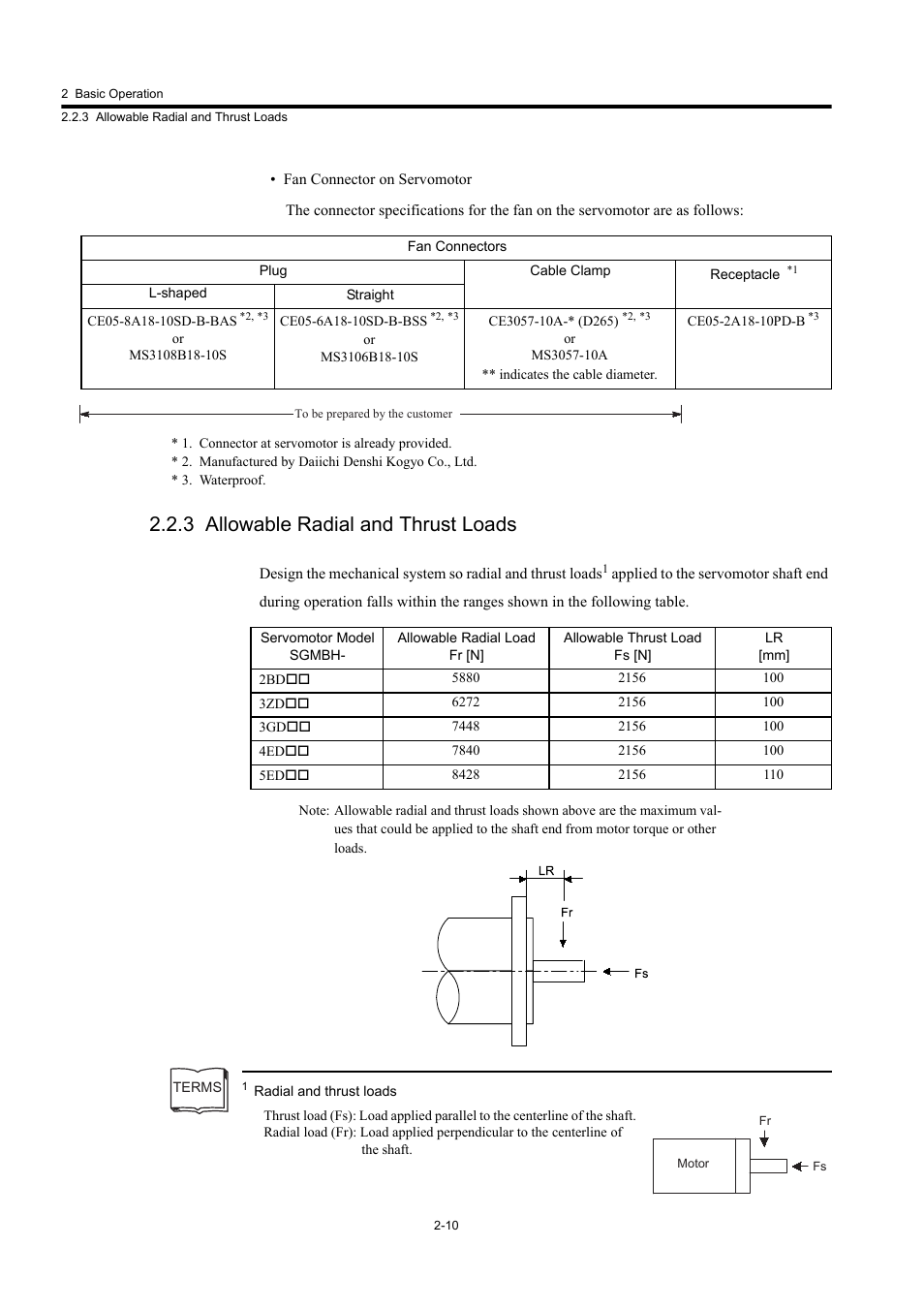 3 allowable radial and thrust loads | Yaskawa Large Capacity Sigma II Series User Manual | Page 37 / 405