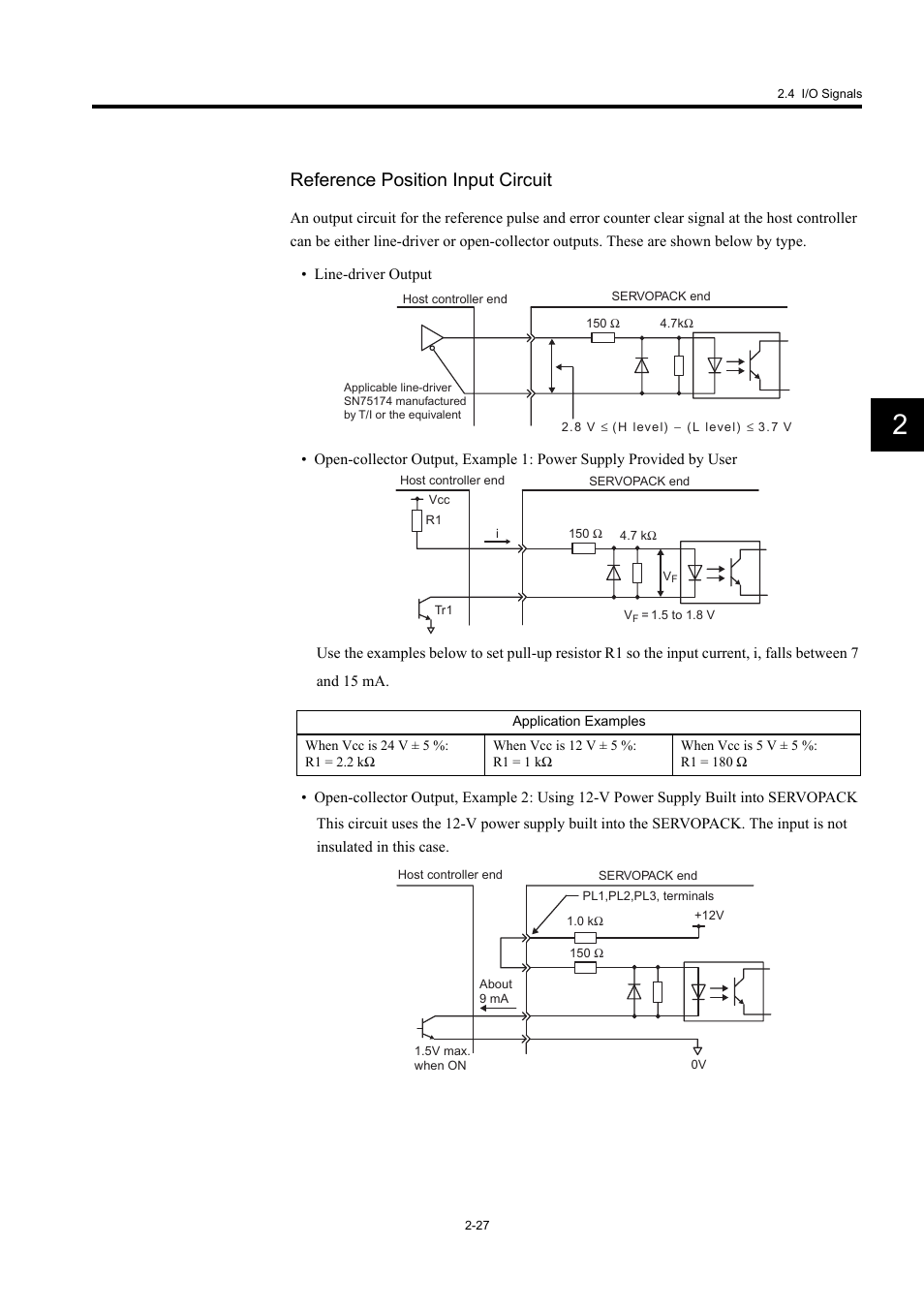 Reference position input circuit | Yaskawa Large Capacity Sigma II Series User Manual | Page 54 / 405