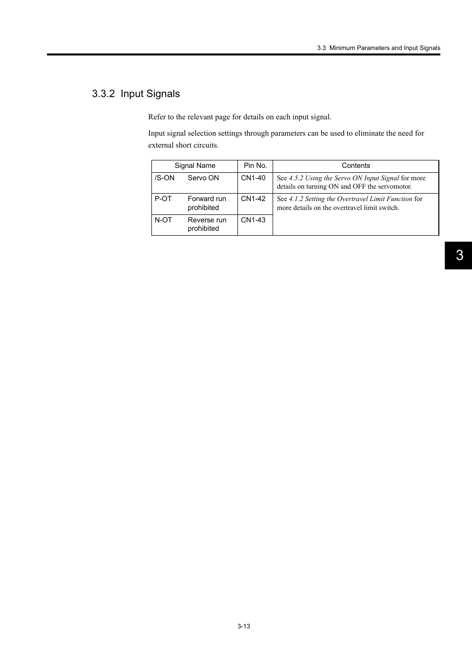 2 input signals | Yaskawa Large Capacity Sigma II Series User Manual | Page 76 / 405