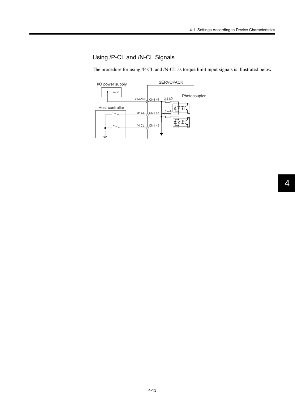 Using /p-cl and /n-cl signals | Yaskawa Large Capacity Sigma II Series User Manual | Page 89 / 405